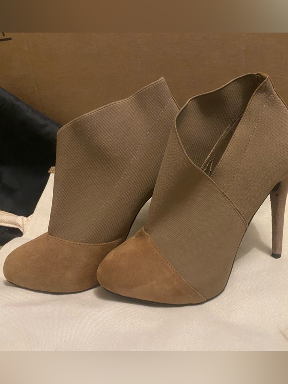 Jessica Simpson Taupe Cutout Ankle Booties